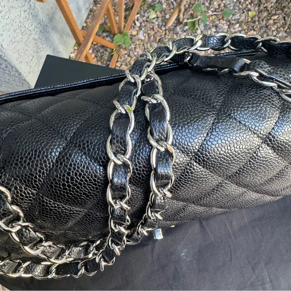 SOLD Chanel Caviar Leather Jumbo Single Flap Shoulder Bag - Picture 8 of 16